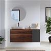DEGHI Mobile bagno sospeso 120 cm rovere deciso con anta dx antracite con top - Temas