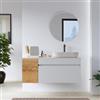 DEGHI Mobile bagno sospeso 120 cm bianco opaco con anta sx rovere gold con top - Temas