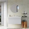 DEGHI Mobile bagno sospeso 90 cm bianco opaco con cassetto con lavabo - Temas