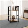 DEGHI Tavolino in acciaio nero e legno rovere selvatico - Duke