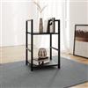 DEGHI Tavolino in acciaio nero e legno rovere nero - Duke