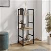 DEGHI Libreria 29x80h cm in acciaio nero e legno rovere selvatico - Duke