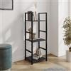 DEGHI Libreria 29x80h cm in acciaio nero e legno rovere nero - Duke