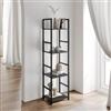 DEGHI Libreria 29x112h cm in acciaio nero e legno rovere nero - Duke