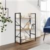 DEGHI Libreria 58x80h cm in acciaio nero e legno rovere selvatico - Duke