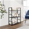 DEGHI Libreria 58x80h cm in acciaio nero e legno rovere nero - Duke