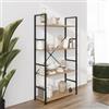 DEGHI Libreria 58x112h cm in acciaio nero e legno rovere selvatico - Duke