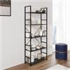 DEGHI Libreria 58x144h cm in acciaio nero e legno rovere nero - Duke