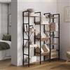 DEGHI Libreria 125x150h cm effetto legno e struttura in acciaio nero - Duke