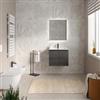 DEGHI Mobile bagno sospeso 60 cm rovere grigio con lavabo - Cuki