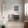 DEGHI Mobile bagno sospeso 60 cm rovere grigio con lavabo integrato - Cuki