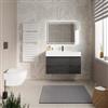 DEGHI Mobile bagno sospeso 100 cm rovere grigio a tre ante con lavabo integrato - Cuki