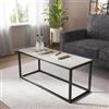 DEGHI Tavolino 100x44h cm top in ceramica bianco con gambe in acciaio nero - Stefell