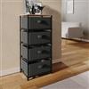 DEGHI Cassettiera 40x89h cm top effetto rovere selvatico con 4 cassetti in tessuto e struttura in acciaio nero - Kales