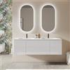 DEGHI Mobile bagno sospeso 160 cm bianco lucido con ante e lavabo doppia vasca - Cuki