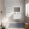 DEGHI Mobile bagno sospeso 80 cm bianco lucido con ante e lavabo dx - Cuki