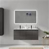 DEGHI Mobile bagno sospeso 120 cm rovere grigio con lavabo doppia vasca - Cuki