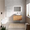 DEGHI Mobile bagno sospeso 90 cm rovere gold con top grigio malta - Cuki