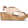 BUENO Sandalo donna crema in pelle