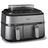 Philips - Friggitrice ad Aria NA555/00 Airfryer Serie 5000 con Doppio Cestello 9L e Cottura a Vapore Argento