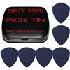 Dirty Riffs Dunlop Flow - 6 plettri standard per chitarra, 0,73 mm, in una pratica scatola di latta