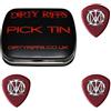 Dirty Riffs 3 plettri per chitarra Dunlop Flow John Petrucci, 2 mm, in una pratica scatola di latta