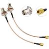 Eightwood CCTV Palmare Antenna Radio Adattatore SMA Maschio a BNC Femmina Cavo RG316 6 pollici 15cm 2 Pezzi per Ham Radio CB Wireless Baofeng Wouxun Kenwood Icom Yaesu Radio bidirezionale