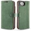 Snakehive Custodia a portafoglio in vera pelle per iPhone 16e, con supporto per la visualizzazione e porta carte, custodia a libro con scomparti per carte di credito (verde)