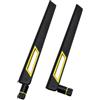 HighZer0 Electronics Black and Gold 10dBi Dual Band Signal Booster Wi-Fi Antennas (2.4GHz/5GHz-5.8GHz) with SMA Male Connector for Wireless Camera, Router, Hotspot - 2 Pack