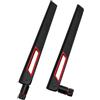HighZer0 Electronics Black and Red 10dBi Dual Band Signal Booster Wi-Fi Antennas (2.4GHz/5GHz-5.8GHz) with RP-SMA Male Connector for Wireless Camera, Router, Hotspot - 2 Pack (Black/Red, RP-SMA Male)
