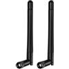 HighZer0 Electronics Black 3dBi Dual Band Signal Booster Mini Wi-Fi Antennas (2.4GHz/5GHz-5.8GHz) with RP-SMA Male Connector for Wireless Camera, Router, Hotspot - 2 Pack