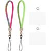 QUARKZMAN 2pz Laccio Telefono Universale Cinturino Polso Staccabile Scintillio Patch Telefono Lussuoso Cordoncino Strass per Auricolari Portachiavi Portamonete Portafoglio Verde Multicolore