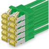1aTTack.de Cavo di rete Ethernet Lan Cat.7 SFTP spina RJ45 Cat6a doppia schermatura 10000 Mbit/s compatibile con Cat5 Cat6 Cat6a Cat8 per switch Router Modem Patchpanel Verde / 10 pz 3 metri