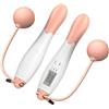 hindraem Corda per saltare senza fili con parametri digitali integrati Routine di fitness motivanti per la casa e l'esterno La corda per saltare senza fili, Rosa Bianco