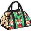 Vortithora Shiba-Inu - Borsa grande per legna da ardere con fiocchi di neve, in tessuto Oxford 600D con manici rinforzati, borsa per il trasporto a legna aperta per camino, stufa a legna, campeggio e
