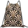Generic Personalizzato Borsa Sportiva da Palestra Art Deco Fan Pattern Sacca Sportivo Stampa Zaino da Viaggio per All'Aperto Spiaggia Viaggi 36X42Cm