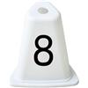 Qianly Delimitatore con Base Quadrata Autoportante Marcatore di Tracciato in Plastica Resistente Segnapista per Scuole, Numero 7