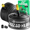 MoovMoov Camera d'Aria 24 pollici - Per Pneumatici 24x2.60, 24x2.80 e 24x3.00 con ETRTO da 65-507 a 76-507 - Confezione da 2 - Per Bici