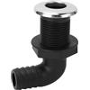 Greensen 25mm Thru Hull Fitting, Nylon Twist Turn per Barche Kayak Uso Marino, con Tappo Antigoccia per Imbarcazioni (Tubo da 90 Gradi, Altezza: 96 mm/3,8 Pollici)