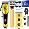 LARGNER Tagliacapelli da uomo, professionale, senza fili, rasoio elettrico per uomo, ricaricabile, kit per taglio capelli da barbiere, display a LED, kit per la toelettatura degli uomini