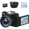 CCN Fotocamera Digitale 4K 48MP, Fotocamera con schermo 3.0" ribaltabile a 18...