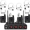 TONOR MICROFONO WIRELESS UHF SET 4 TRASMETTITORI 4 BODYPACK MICS PROFESSIONALI