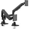 Equip Supporto da Scrivania per Doppio Monitor con Morsetto 17-35" Nero Equip
