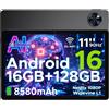 POPUX U11 Android 16 Tablet 11 Pollici Gemini AI 16GB RAM +128GB ROM 2TB TF 8580mAh...