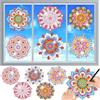 MEIEST 6 PCS Kit per Pittura con Diamanti per Catturasole, Arte Mandala, Vetrofanie per Finestre in Stile Vetro Colorato, Pittura a Mosaico con Numeri, Pellicola per Finestre con Adesivi Statici 3D