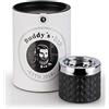 Buddy´s Bar Buddy's Bar - Posacenere Antivento Romeo, posacenere di Alta qualità in Vetro con Chiusura a baionetta, Metallo Cromato Effetto Vetro Smerigliato, 9,5 cm x 9,5 cm x 8 cm Nero Opaco