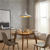 B·LED BARCELONA LED BARCELONA LED - Lampada a sospensione design in alluminio bianco platino e oro, grande lampadario moderno e lussuoso in metallo, stile retrò chic per sala da pranzo, soggiorno e isola cucina, E27
