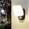 HaoDrisk LED Applique da Parete Esterno/Interno con Sensore di Movimento - 18W Lampade da parete IP65 3000K Applique Esterni 360° Regolabile LED Esterno con Sensore Crepuscolareper Terrazza