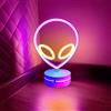 Xusdamyj Lampada al neon a forma di alieno, dimmerabile, con base autoportante e interruttore touchable, USB o 3-AA alimentata a batteria, insegne al neon a LED, decorazione da parete per feste, camera da