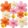 FerraDrend 12 Pezzi Ventagli Carta da Appendere Ventaglio, Fiori di Carta per Decorazioni, Rosa, Giallo, Decorazione da Tavolo, per Compleanno, Matrimonio, Laurea, Feste, Decorazioni Estive
